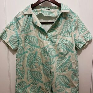 animal crossing collared leaf shirt
